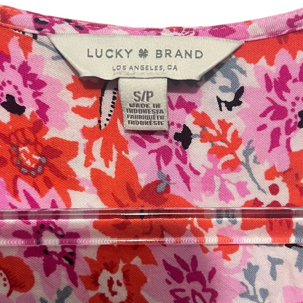 Lucky Brand Floral Mini Dress Cottagecore Boho Chic Womens Size Small Pockets - Picture 3 of 6